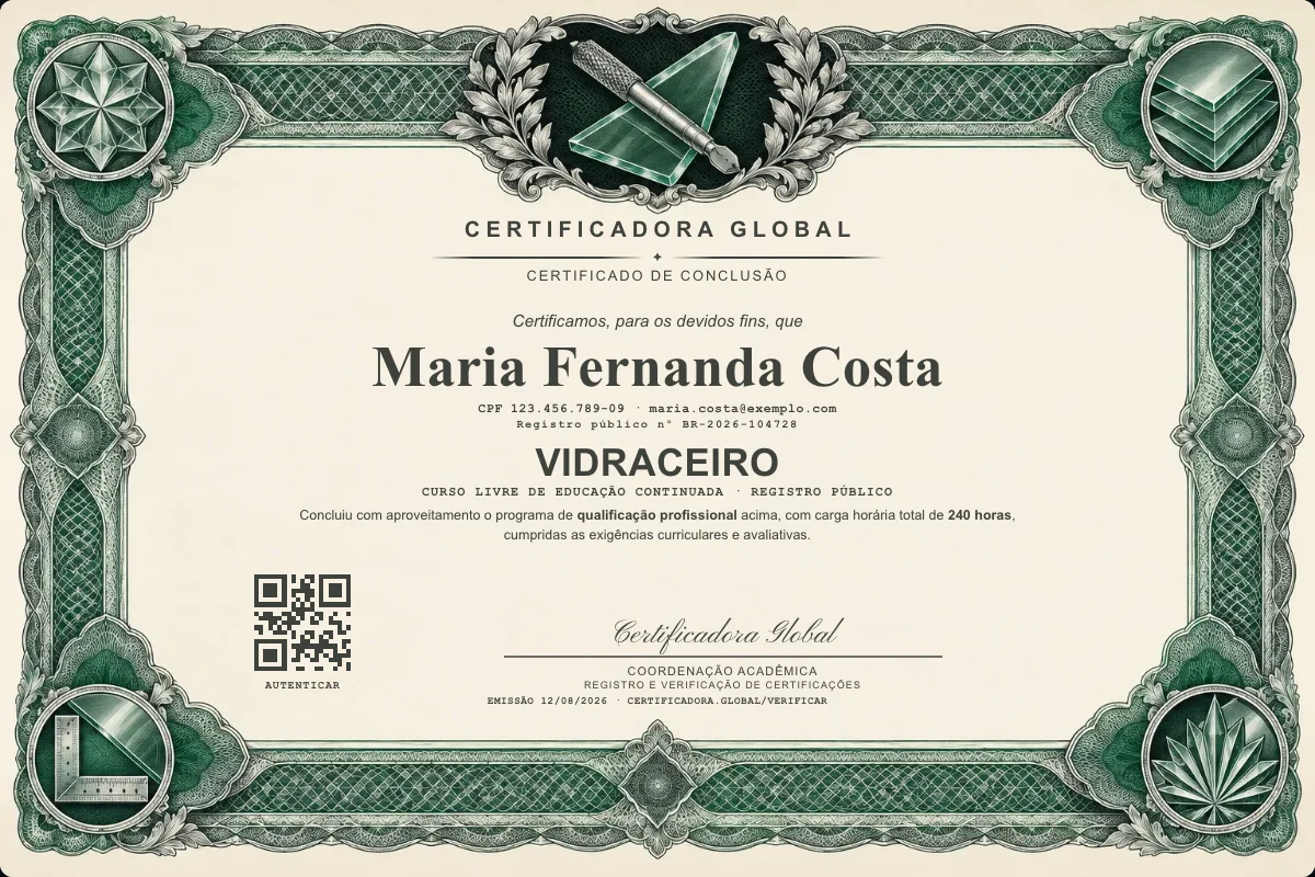 Capa do curso Vidraceiro