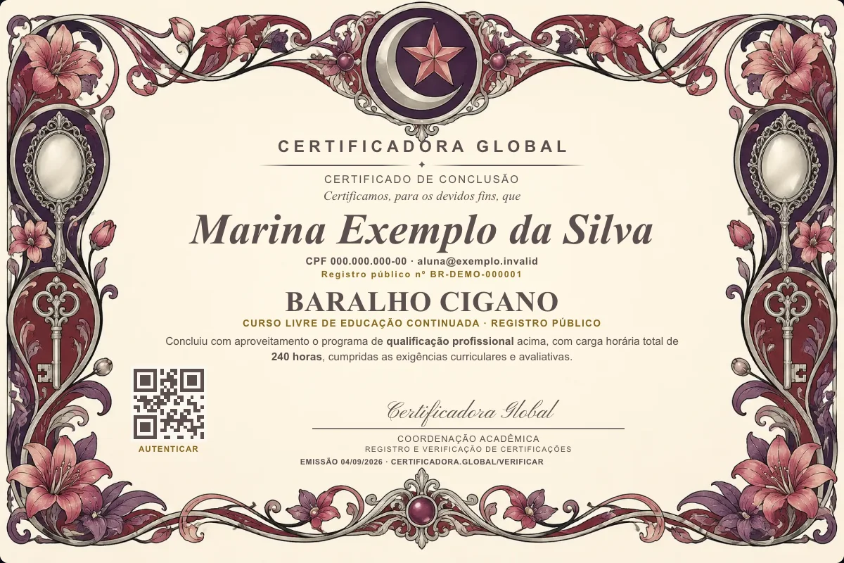 Capa do curso Baralho Cigano