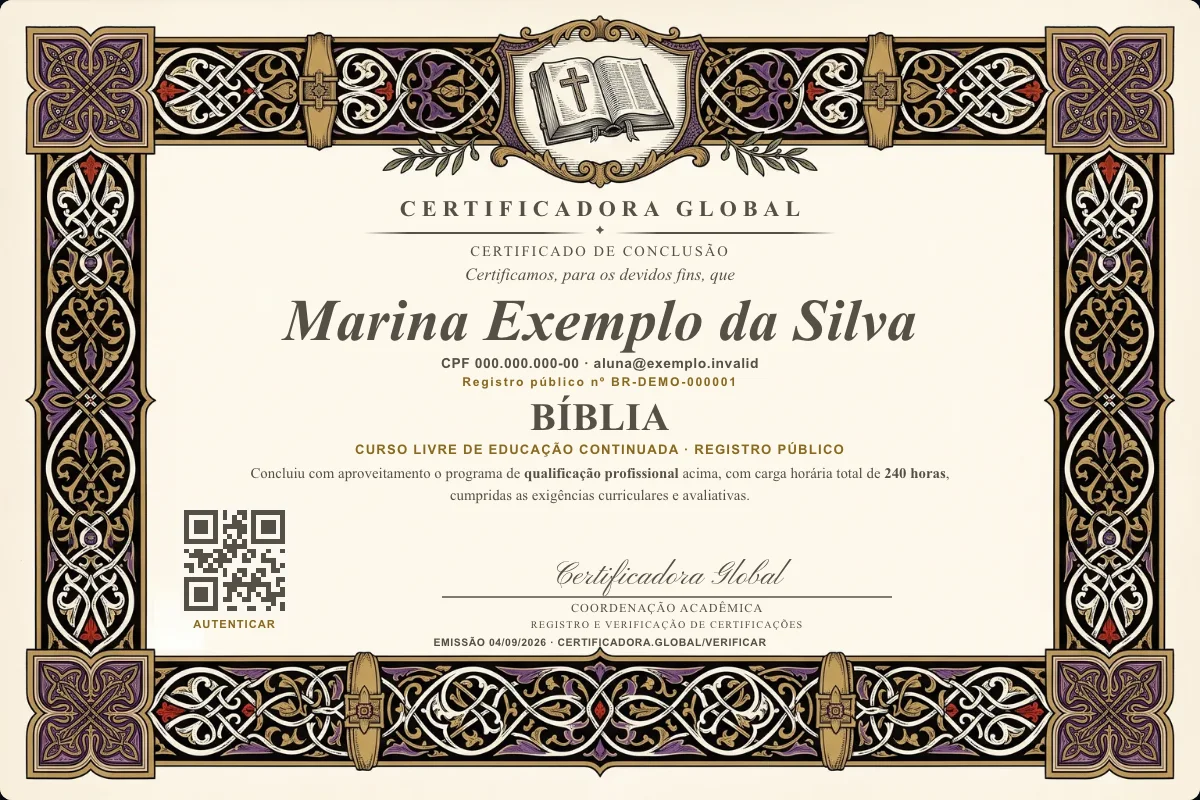 Capa do curso Bíblia