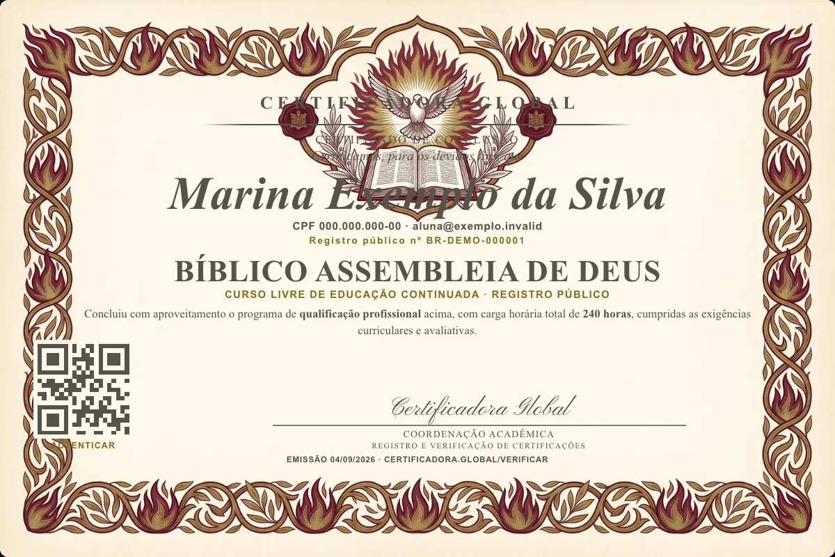 Capa do curso Bíblico Assembleia de Deus