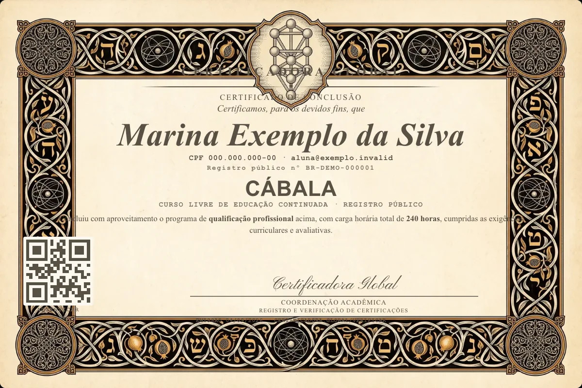 Capa do curso Cábala