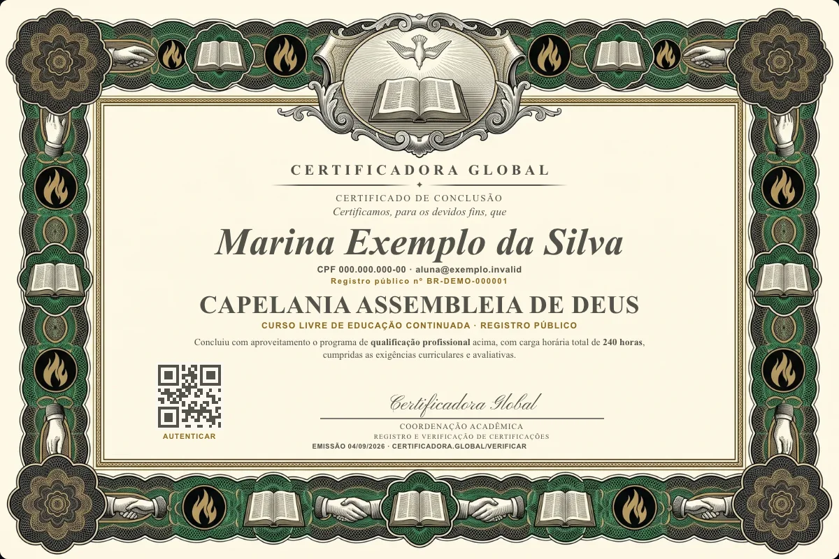 Capa do curso Capelania Assembleia de Deus
