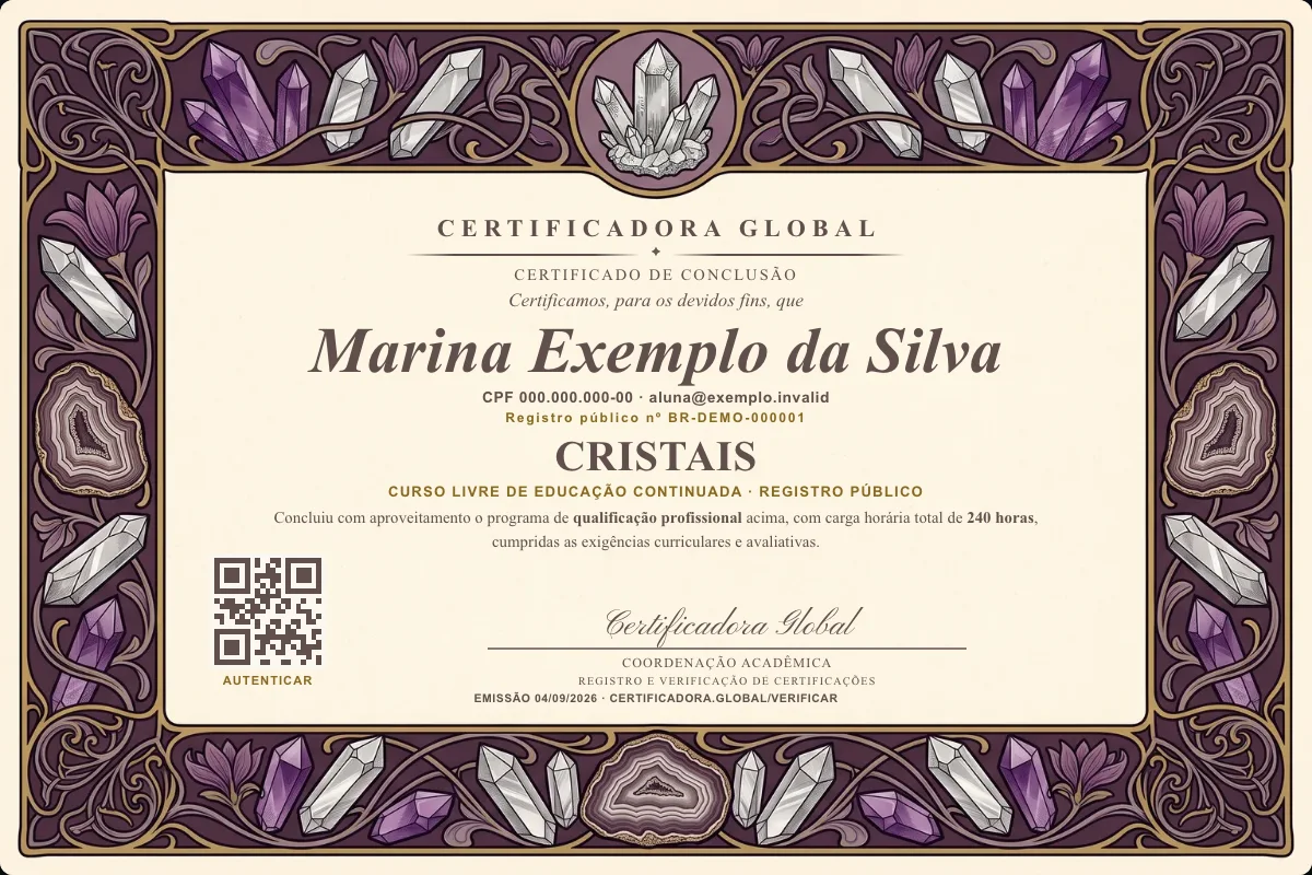 Capa do curso Cristais