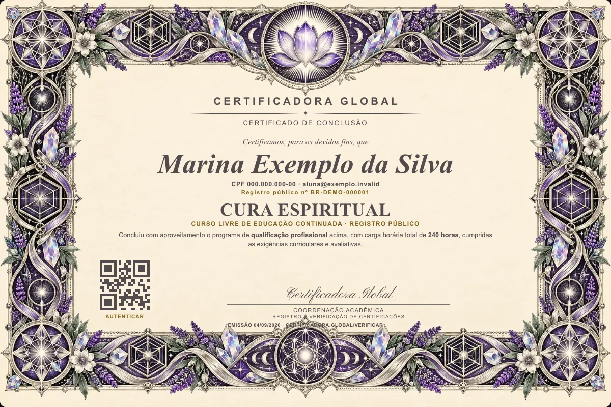 Capa do curso Cura Espiritual