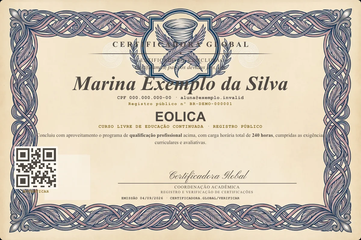 Capa do curso Eolica