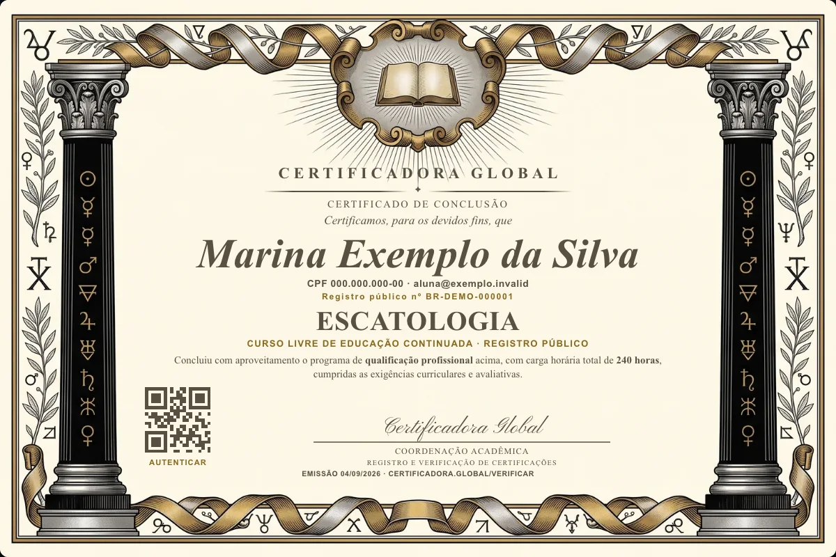 Capa do curso Escatologia