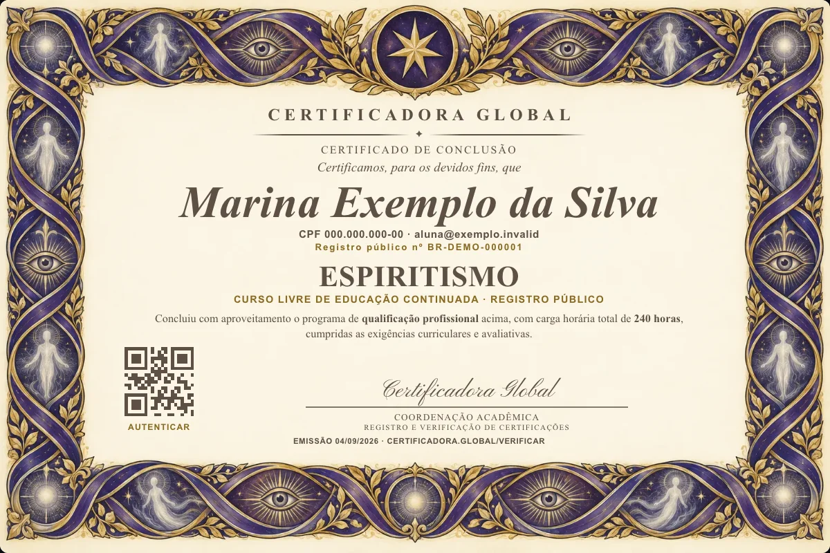 Capa do curso Espiritismo