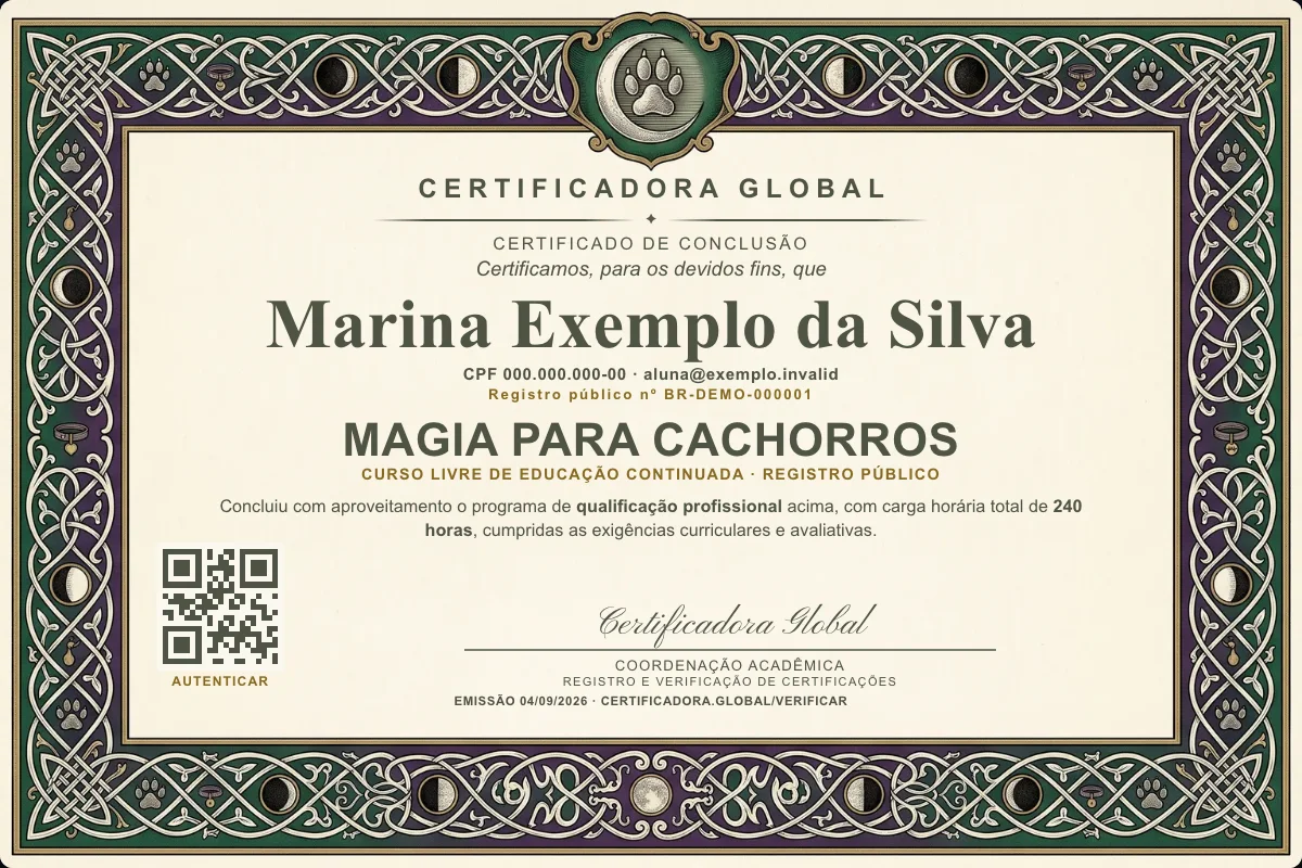 Capa do curso Magia para Cachorros