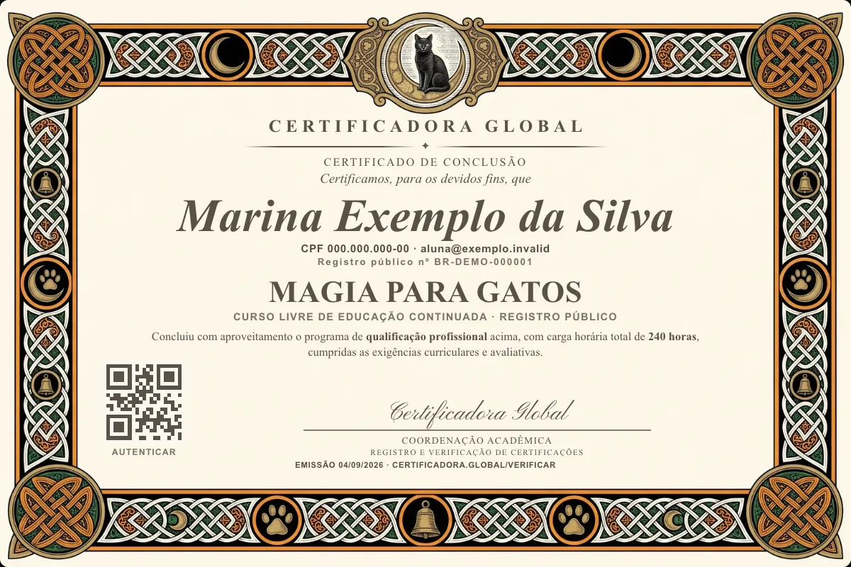 Capa do curso Magia para Gatos