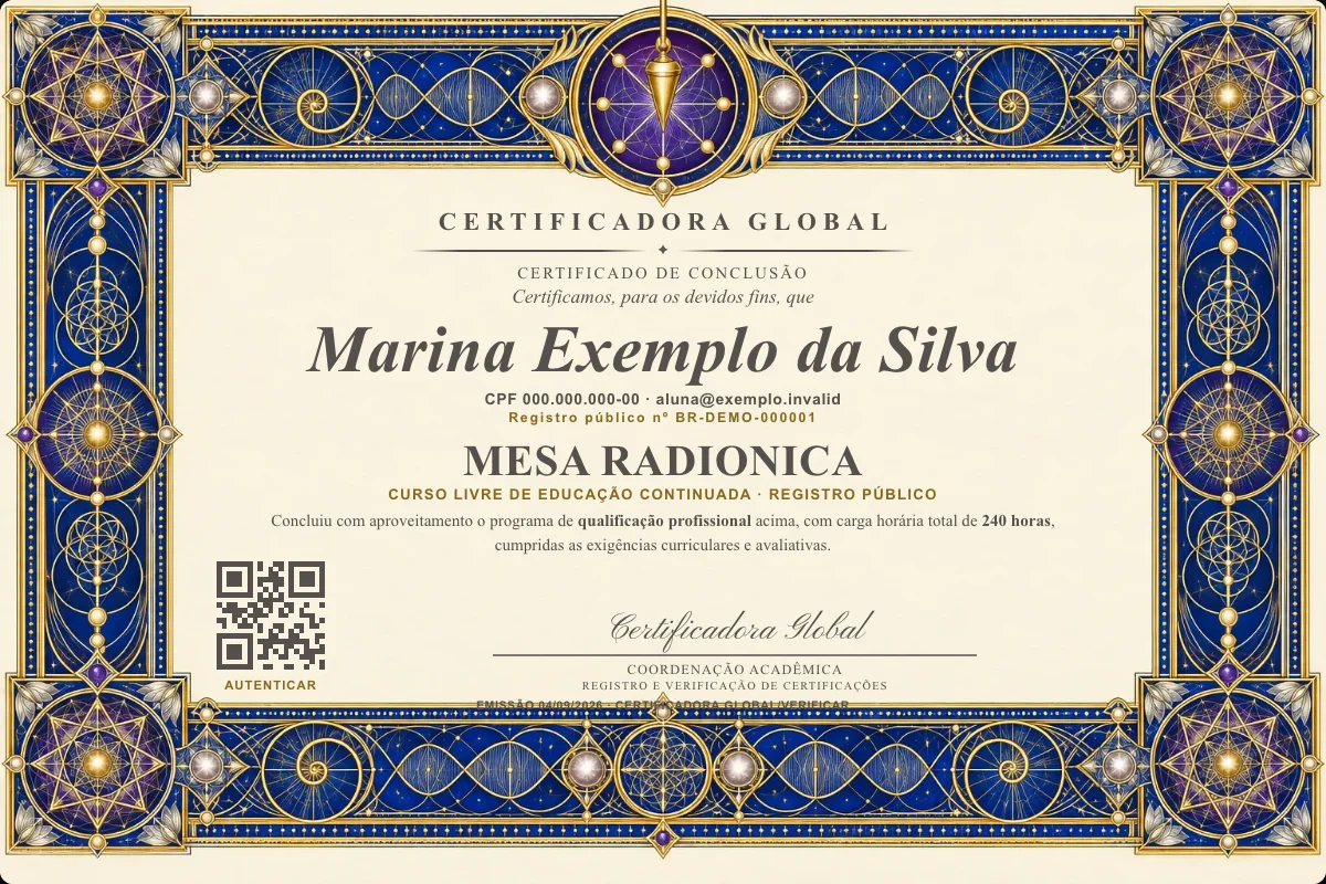 Capa do curso Mesa Radionica