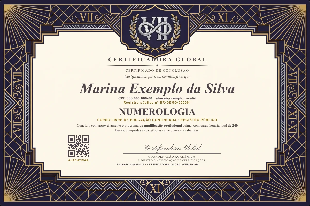Capa do curso Numerologia