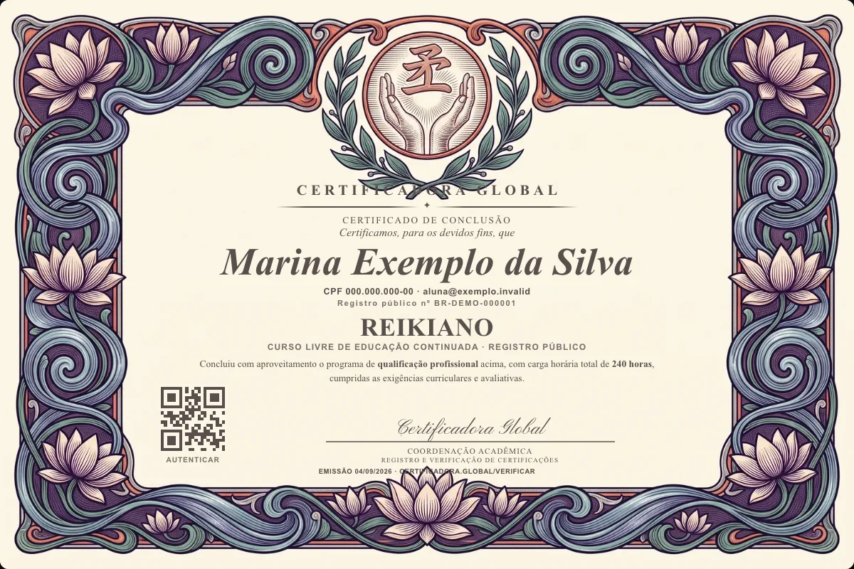Capa do curso Reikiano