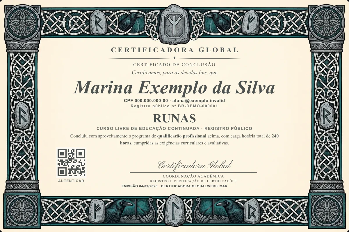 Capa do curso Runas