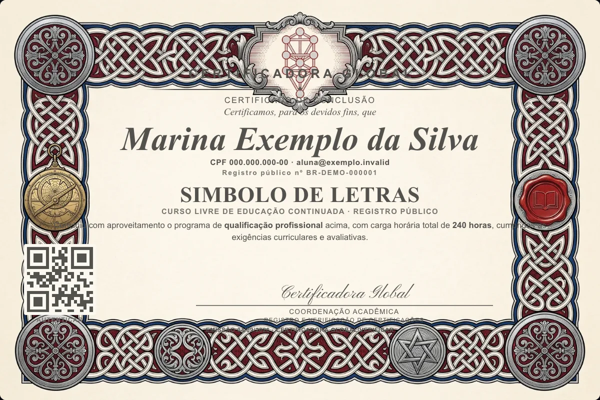 Capa do curso Simbolo de Letras