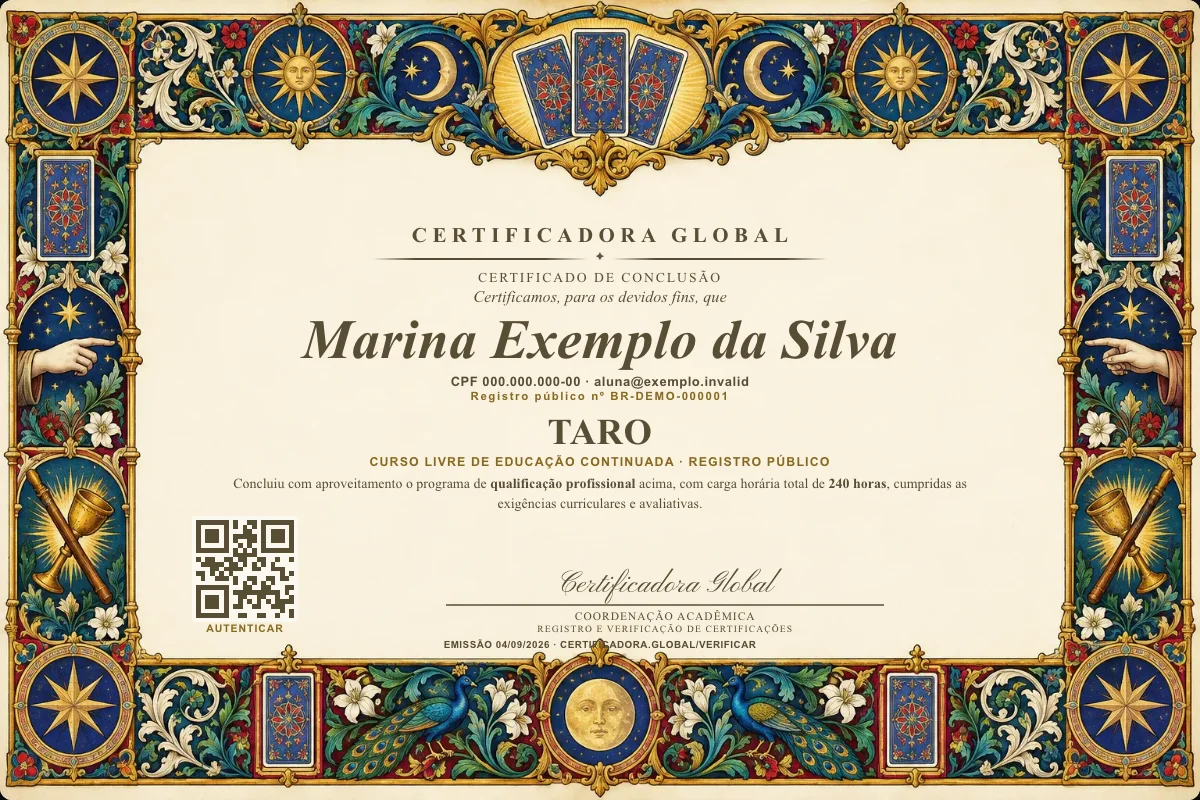 Capa do curso Taro