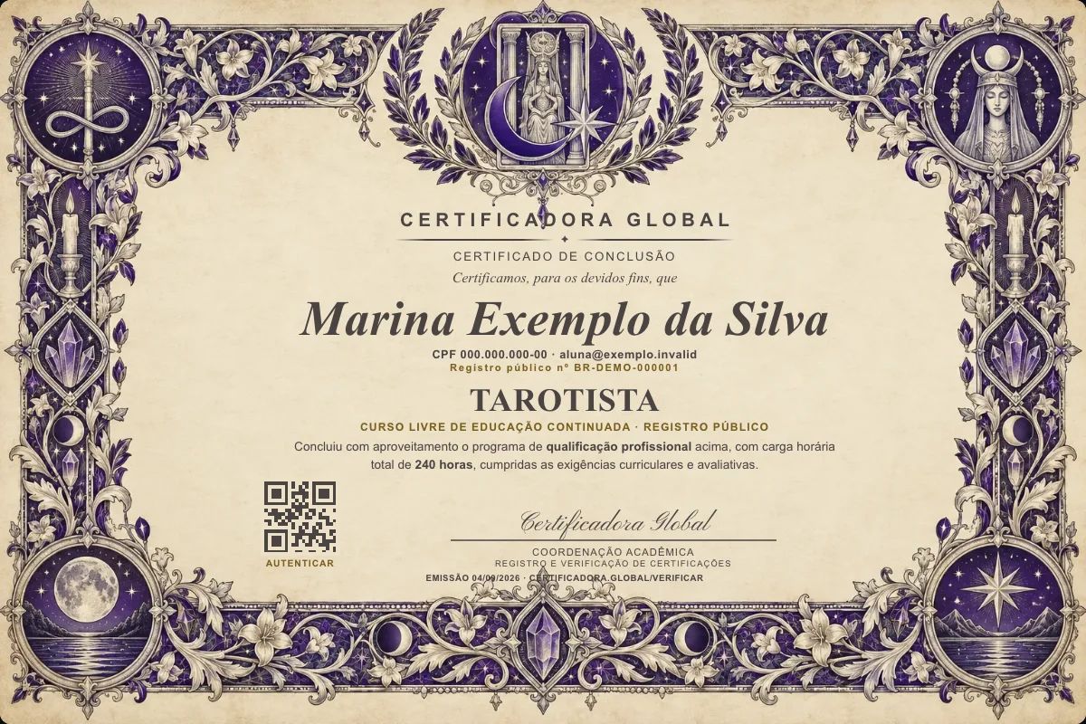 Capa do curso Tarotista