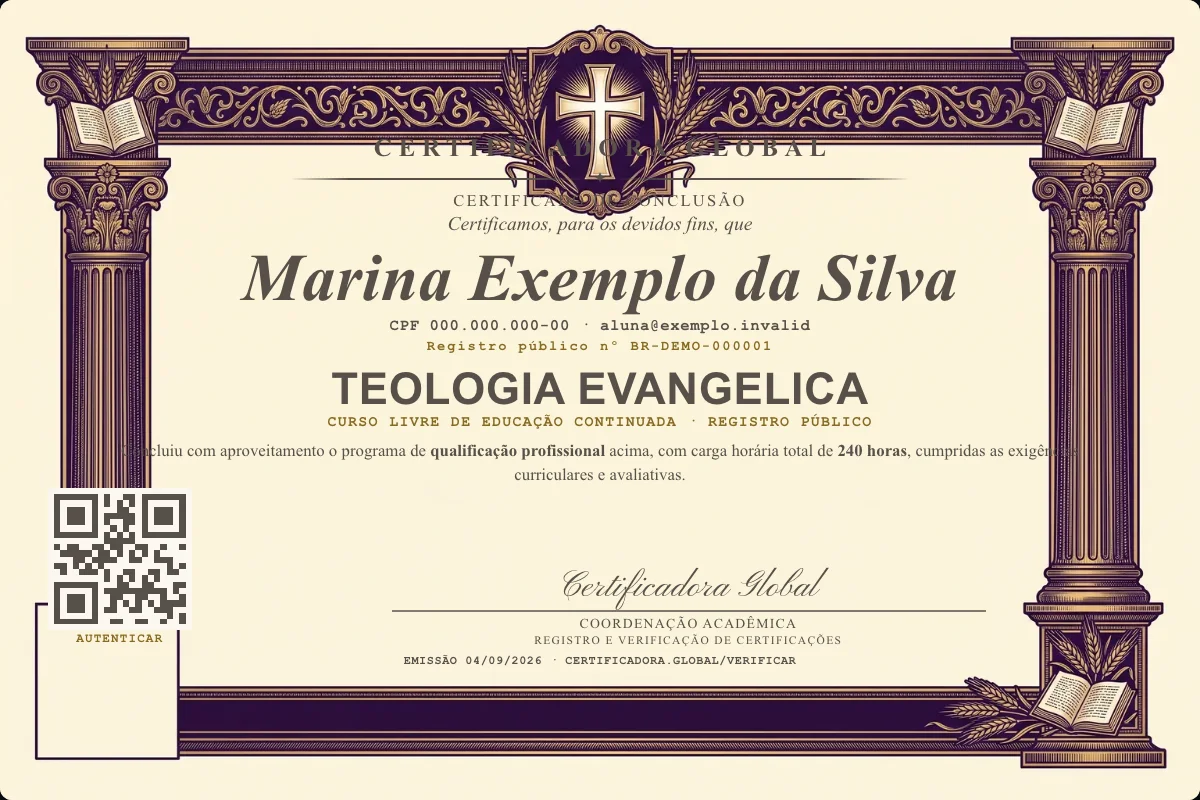 Capa do curso Teologia Evangelica