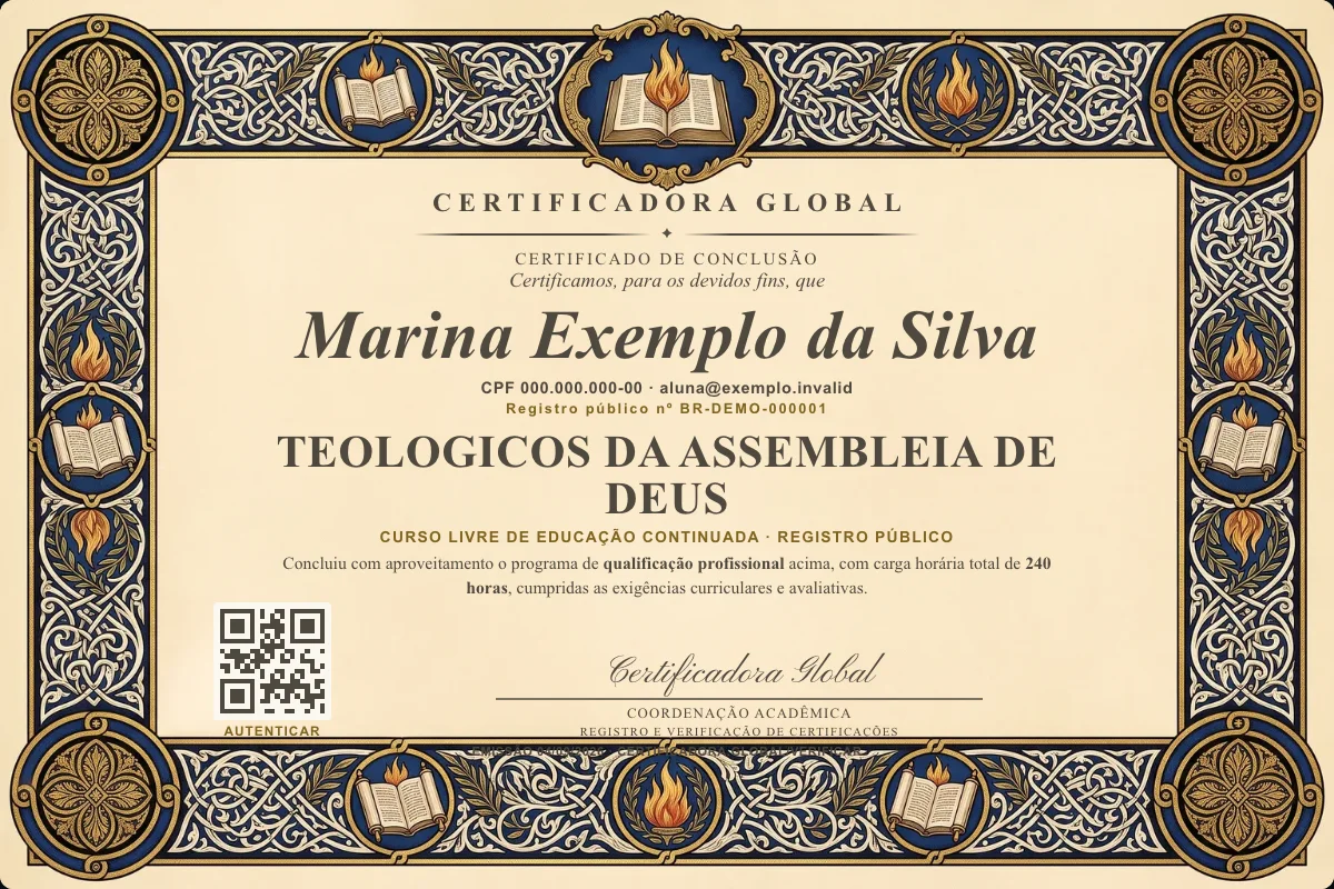 Capa do curso Teologicos da Assembleia de Deus