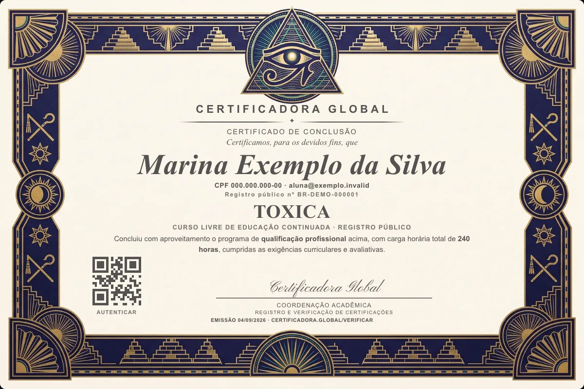 Capa do curso Toxica