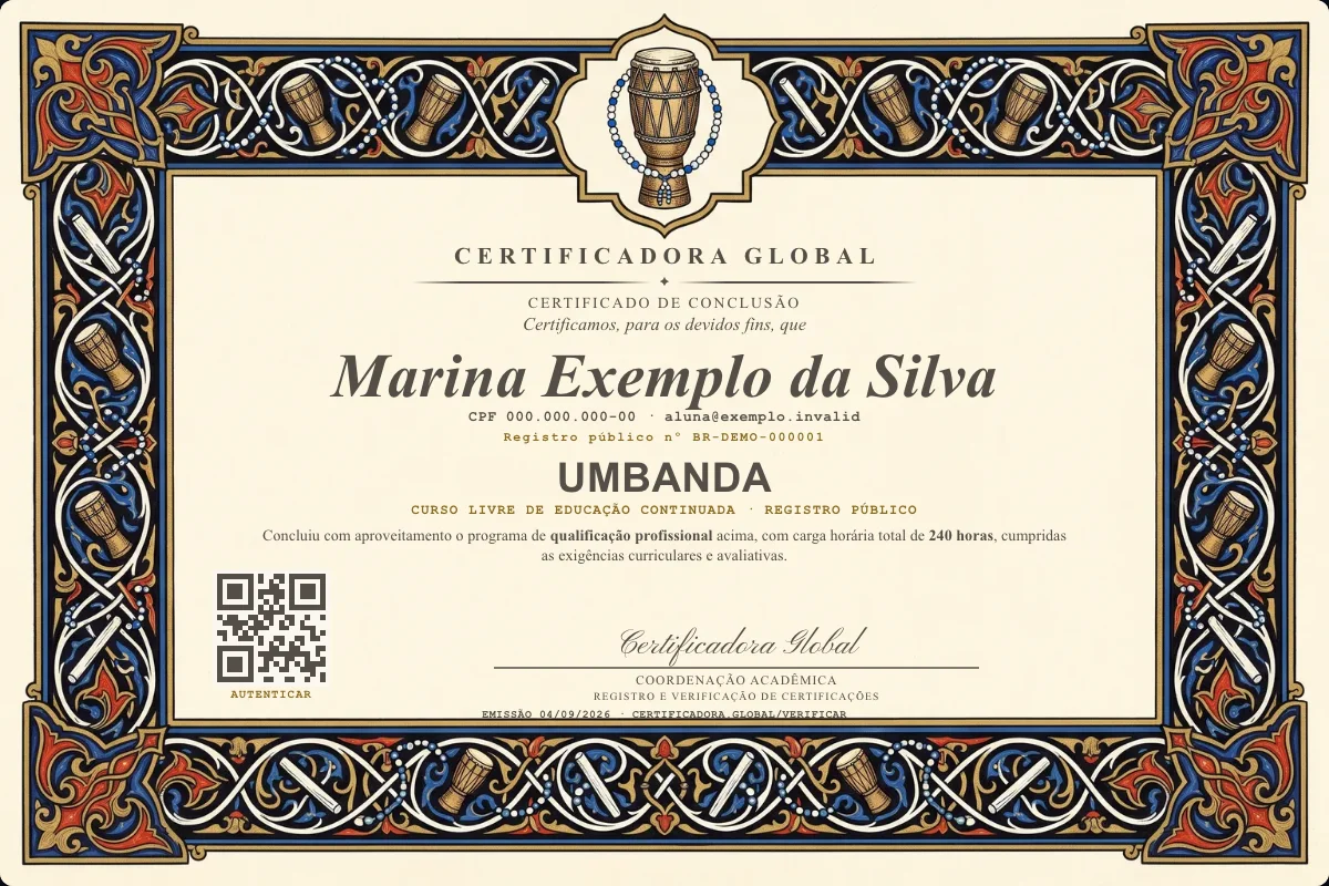 Capa do curso Umbanda