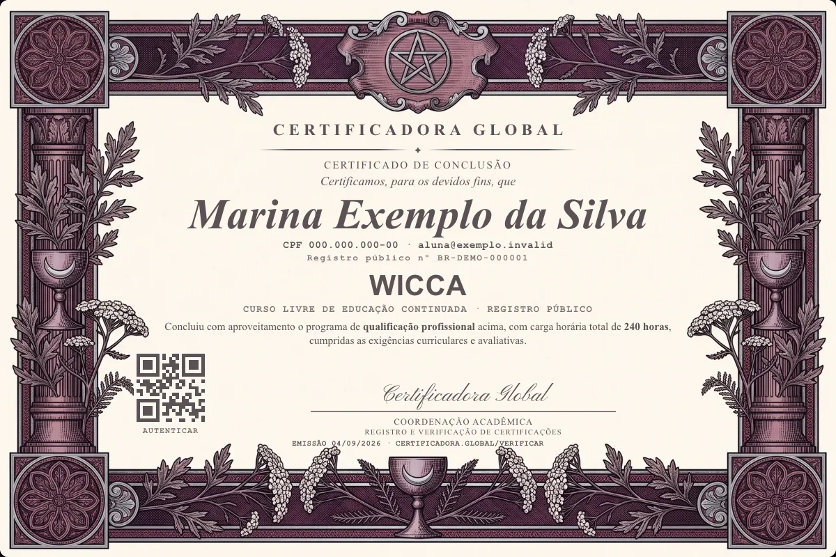 Capa do curso Wicca