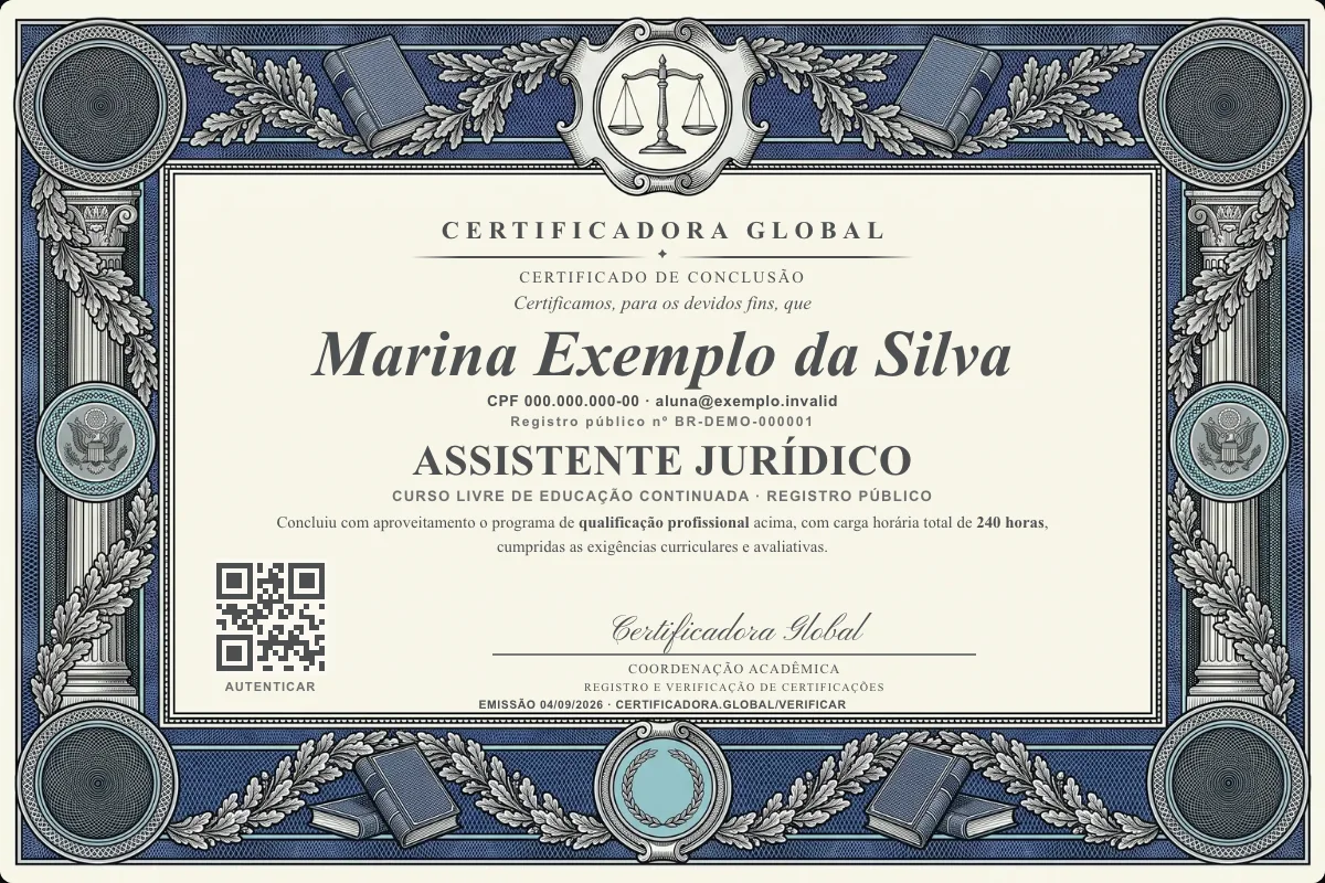 Capa do curso Assistente Jurídico