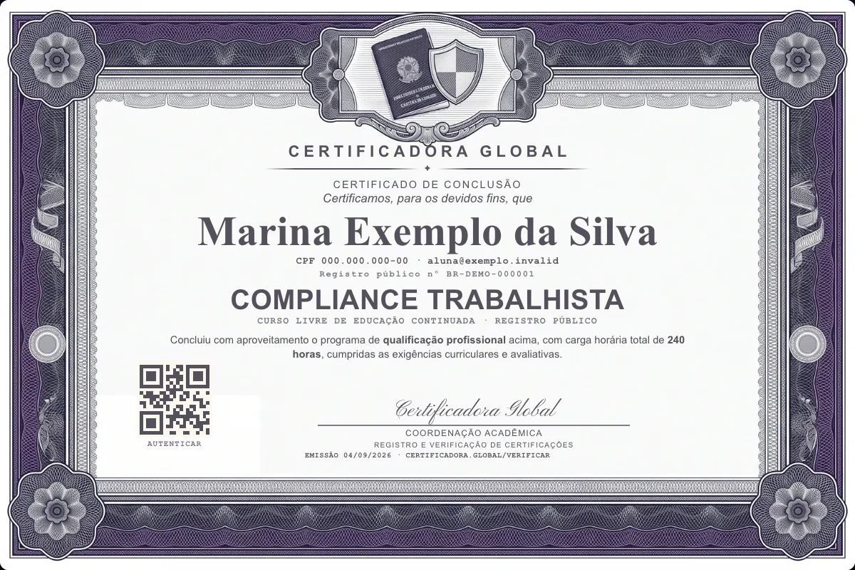 Capa do curso Compliance Trabalhista