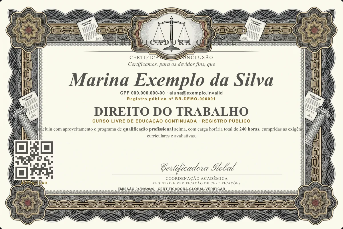 Capa do curso Direito do Trabalho