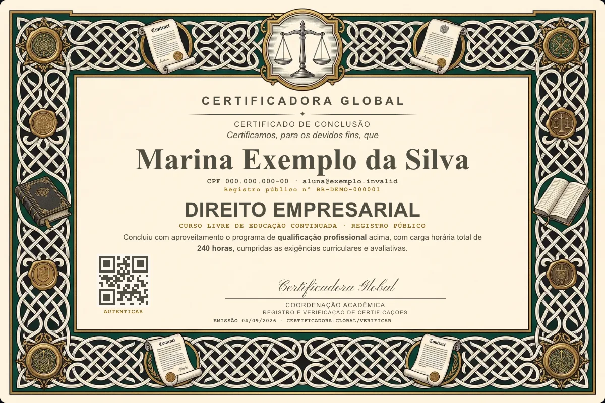 Capa do curso Direito Empresarial