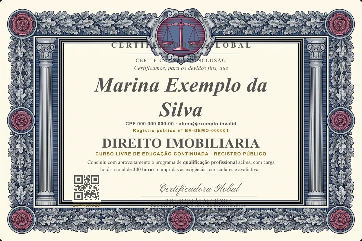 Capa do curso Direito Imobiliaria