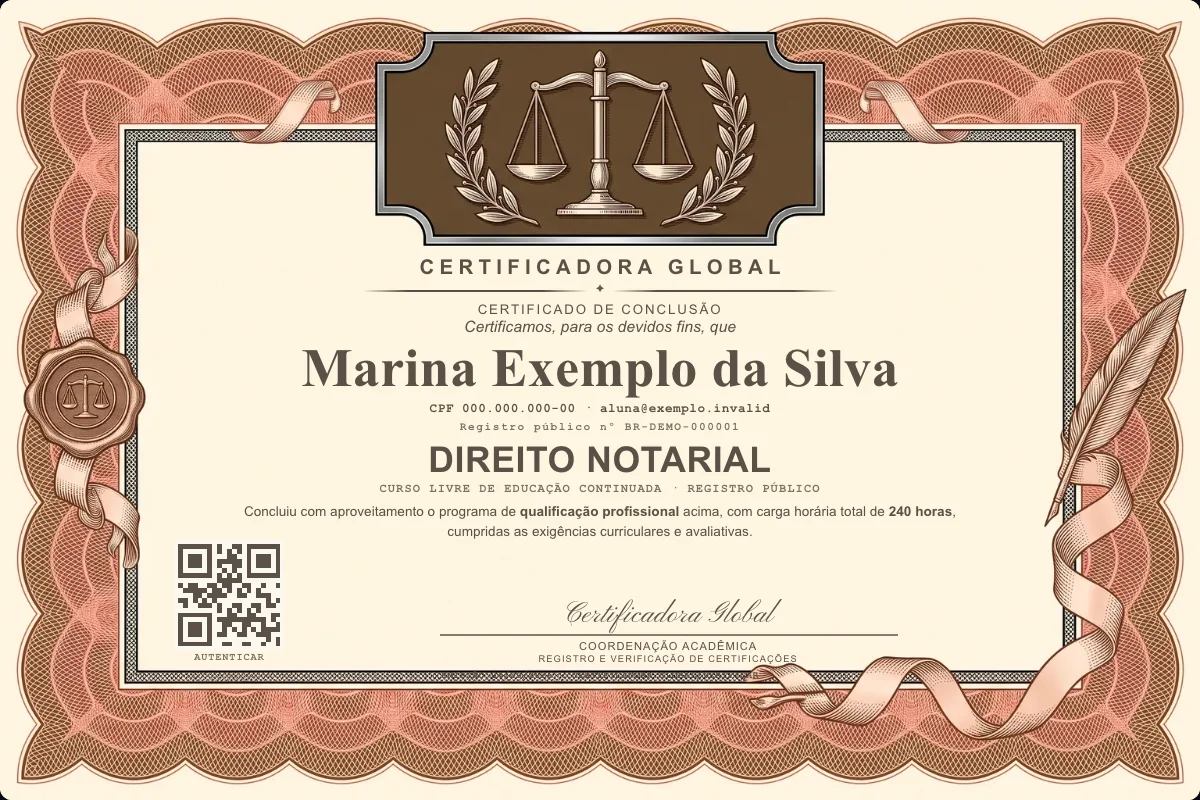 Capa do curso Direito Notarial
