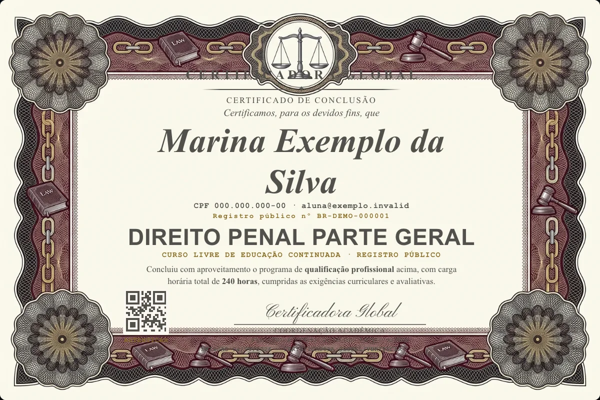 Capa do curso Direito Penal Parte Geral