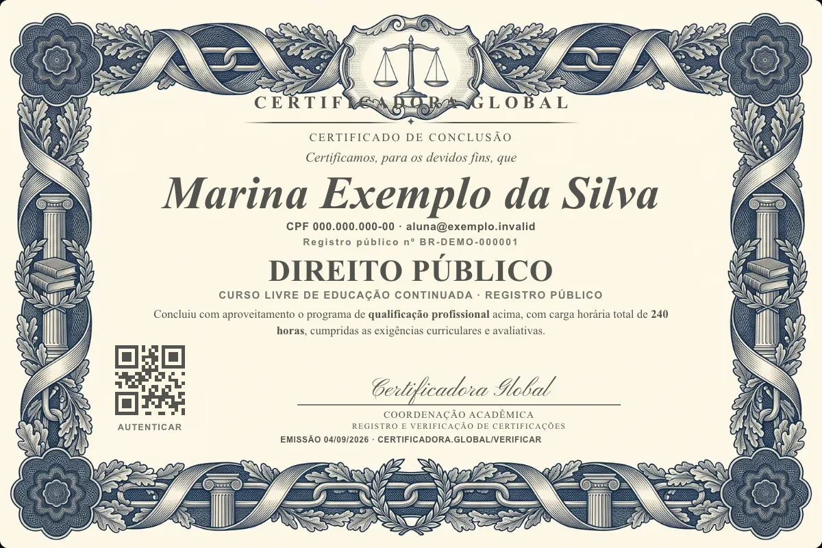 Capa do curso Direito Público