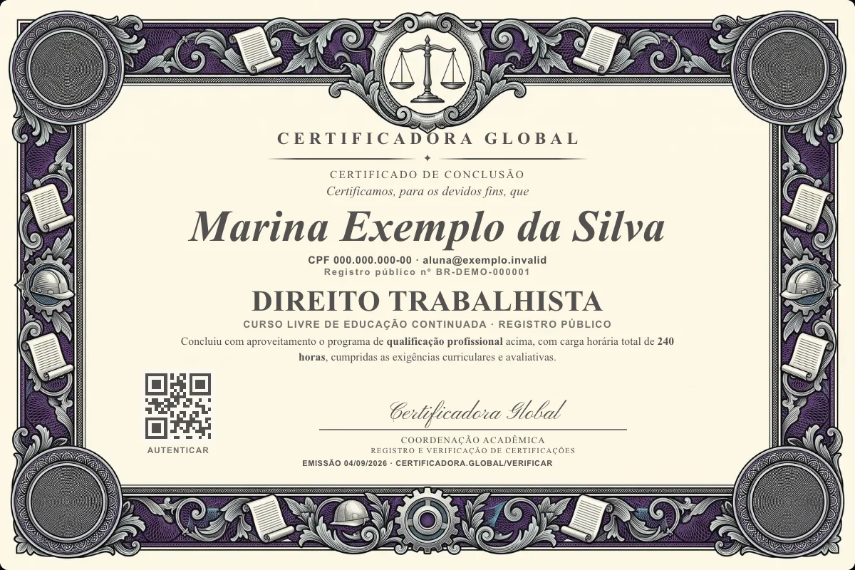 Capa do curso Direito Trabalhista