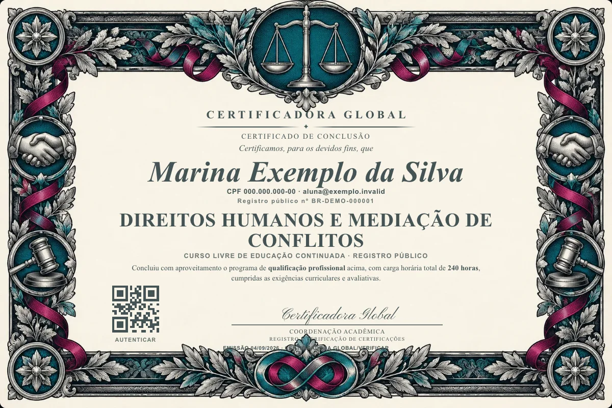 Capa do curso Direitos Humanos e Mediação de Conflitos