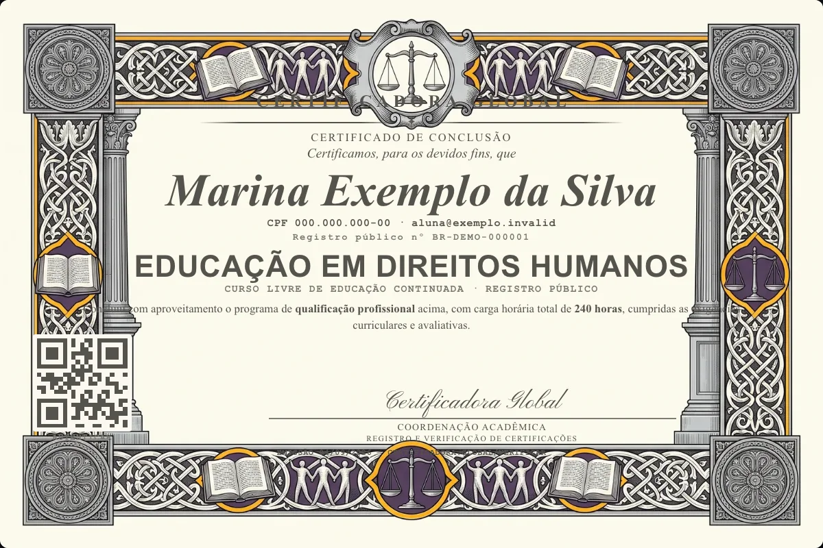 Capa do curso Educação em Direitos Humanos