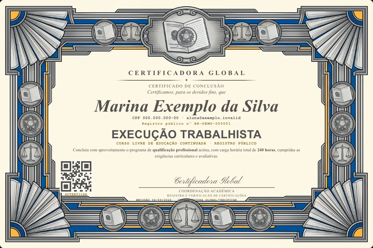 Capa do curso Execução Trabalhista