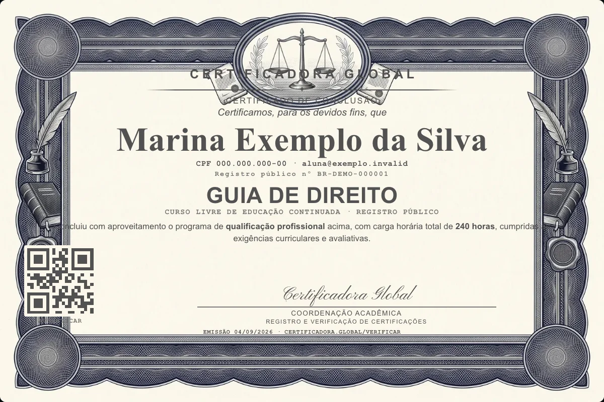 Capa do curso Guia de Direito