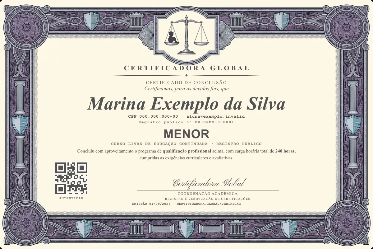 Capa do curso Menor