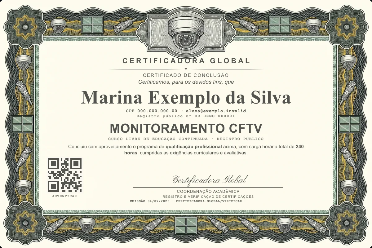 Capa do curso Monitoramento Cftv