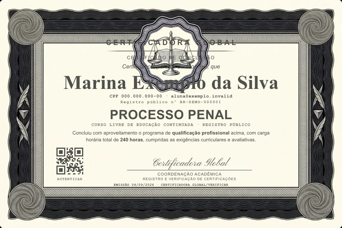 Capa do curso Processo Penal