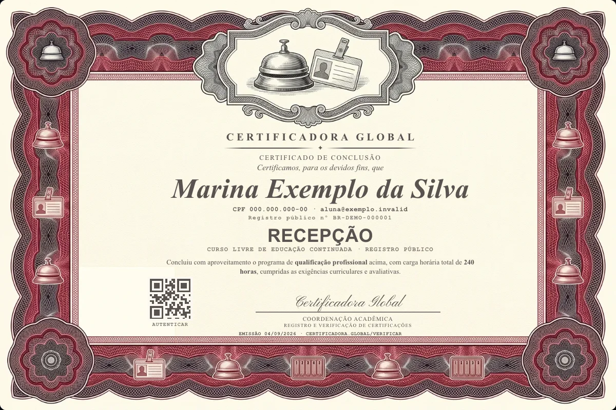 Capa do curso Recepção