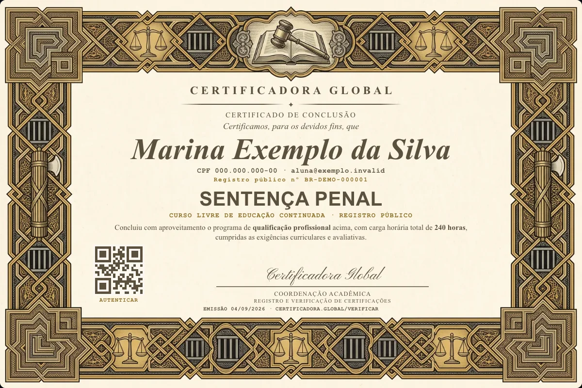 Capa do curso Sentença Penal