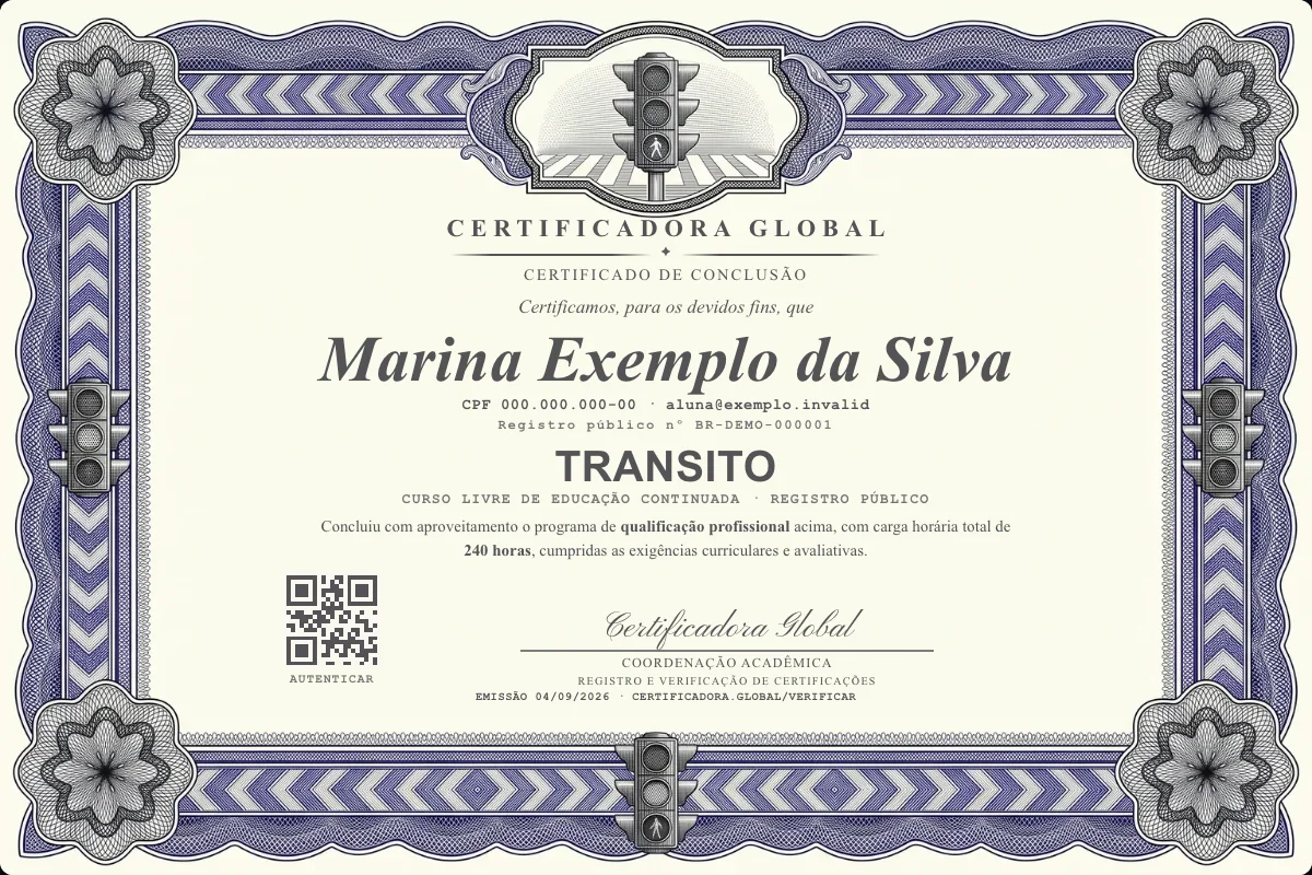 Capa do curso Transito
