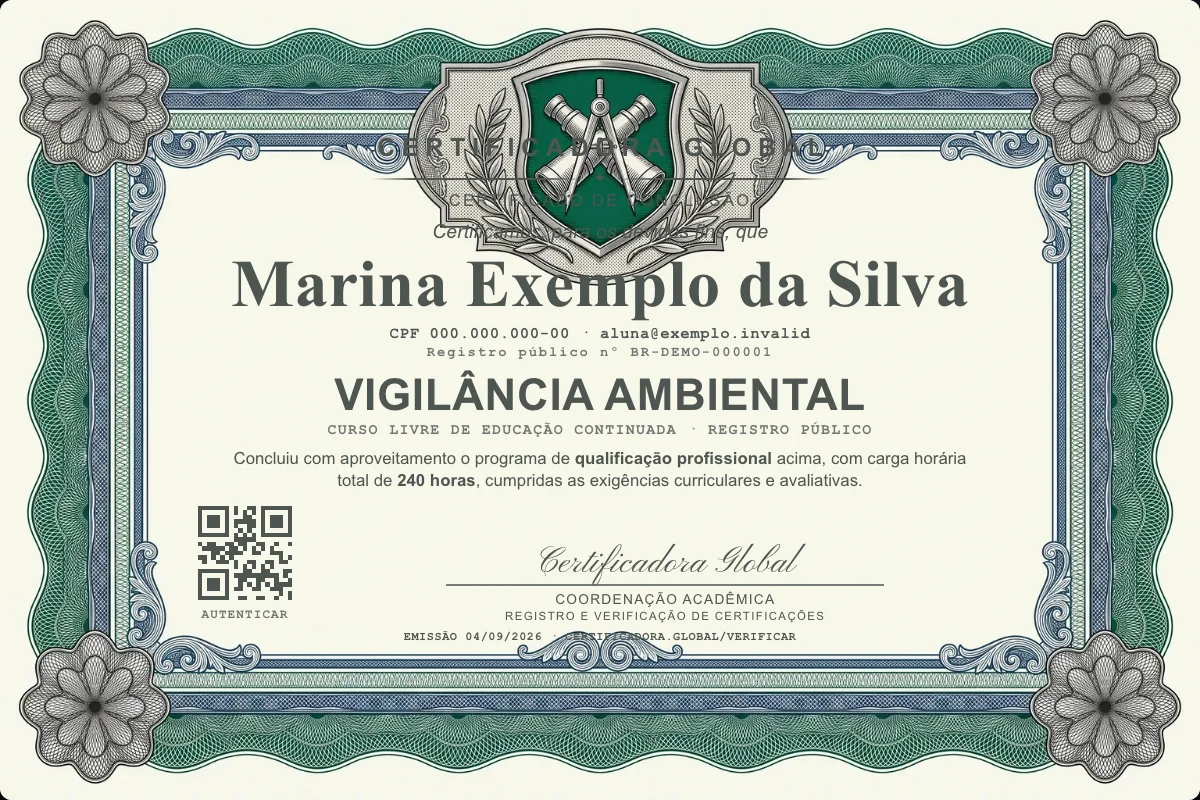 Capa do curso Vigilância Ambiental