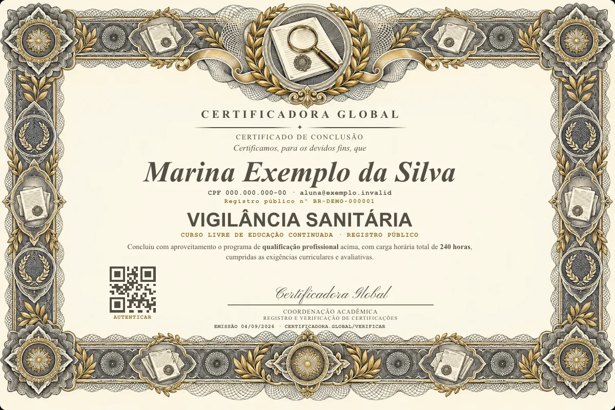 Capa do curso Vigilância Sanitária