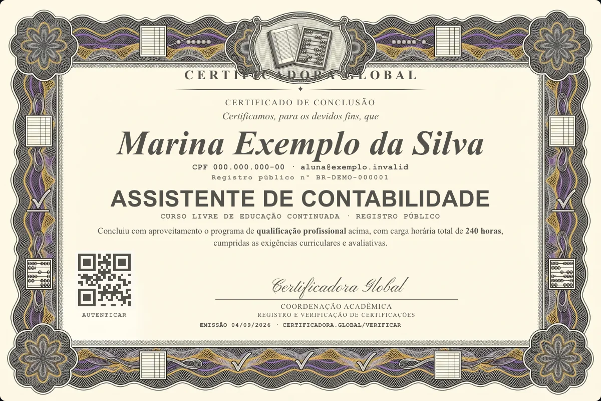 Capa do curso Assistente de Contabilidade