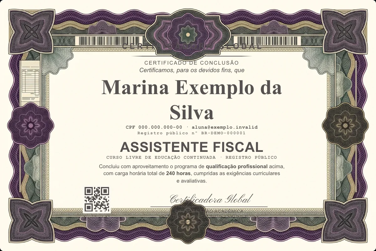 Capa do curso Assistente Fiscal