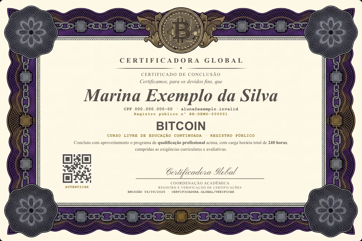 Capa do curso Bitcoin