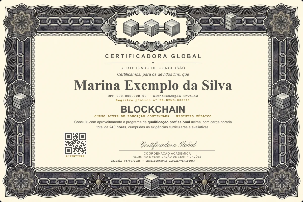 Capa do curso Blockchain